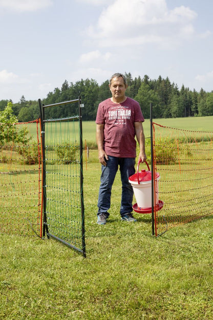 Ako-Tür für Elektrozaunnetze elektrifizierbar, Komplettset